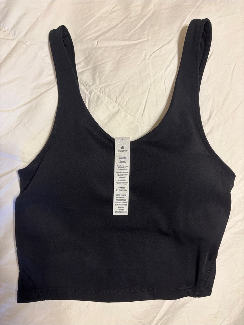 Lululemon athletica Black Scoop Crop Tank Top - Women NWOT
